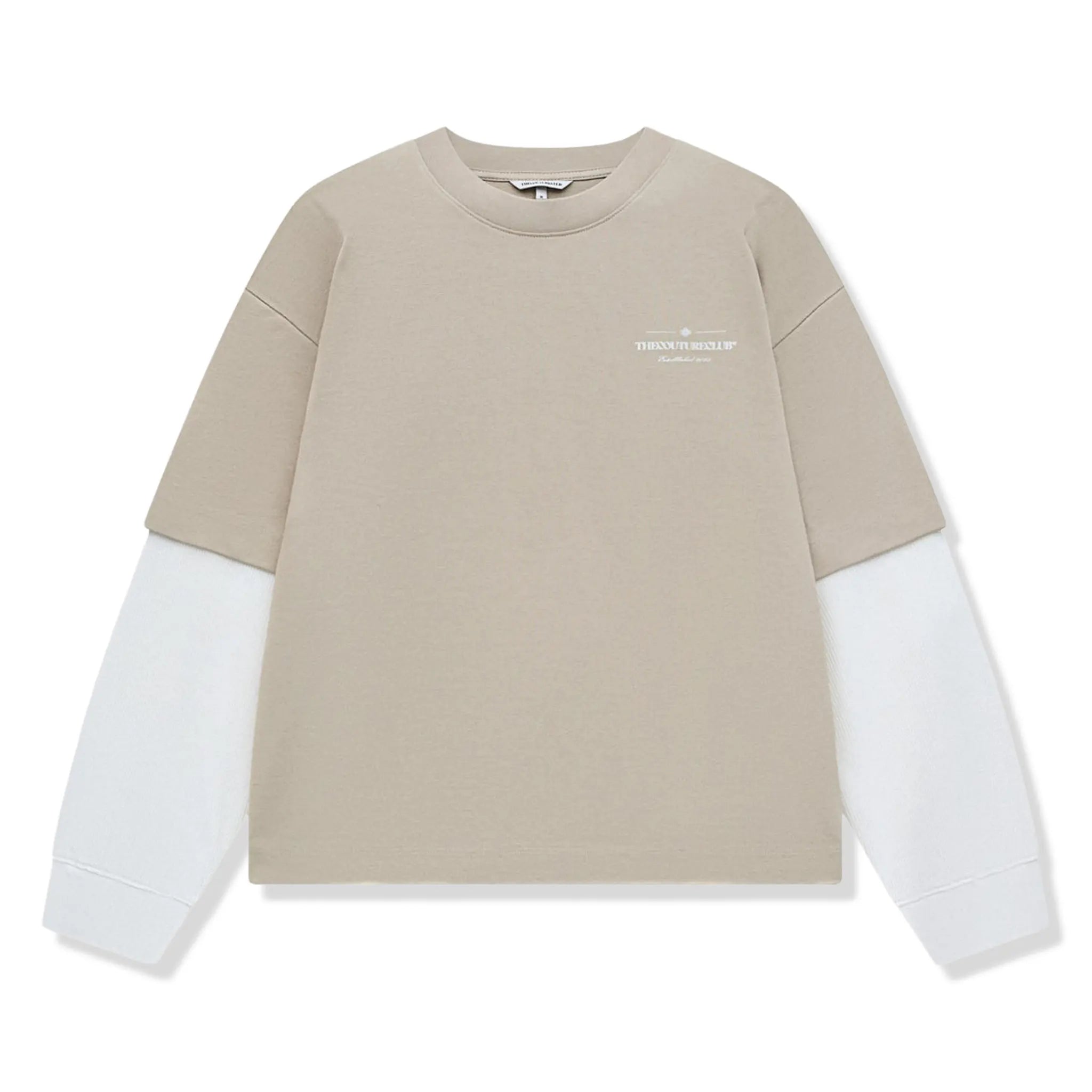 Front View of The Couture Club Waffle Double Layer Graphic L/S Mushroom T-Shirt